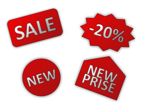 Red discount labels