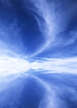 White clouds in blue sky.