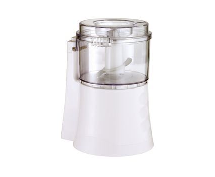 Empty electric blender on white background