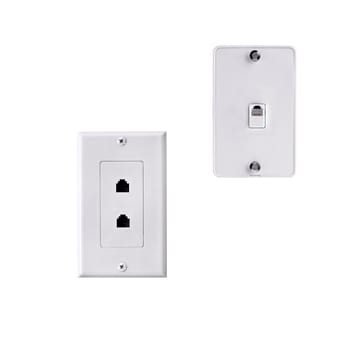 White network socket over a white background