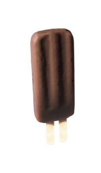Chocolate dip ice cream isolated on white background