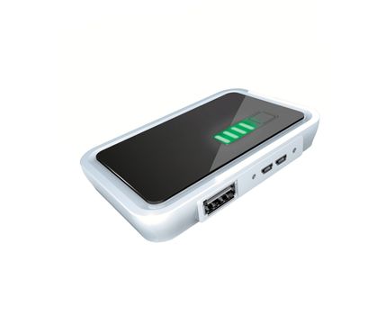 mini portable hdd on white background