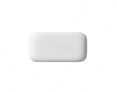 Close-up rubber eraser on white background