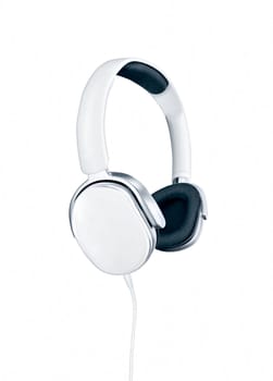 White elegance headphones on white background