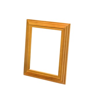 Wooden frame. Isolated over white.
