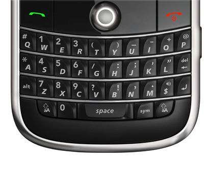 Cell phone keyboard close up