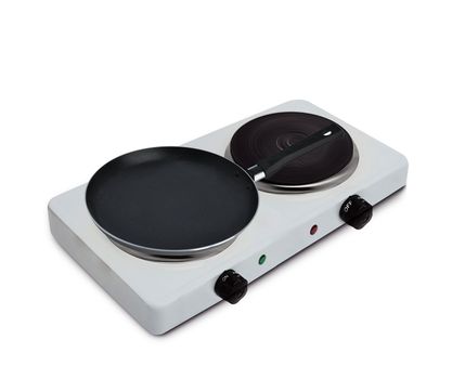 Electric stainless steel stove with pan