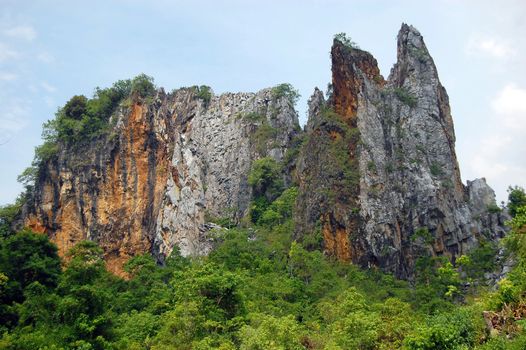 Big rock Kampung Gua near Kuala Lipis in Malaysia