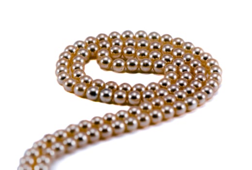 Pearl necklace circle isolated on white background.