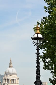 Street lamp with St Pauls in distance