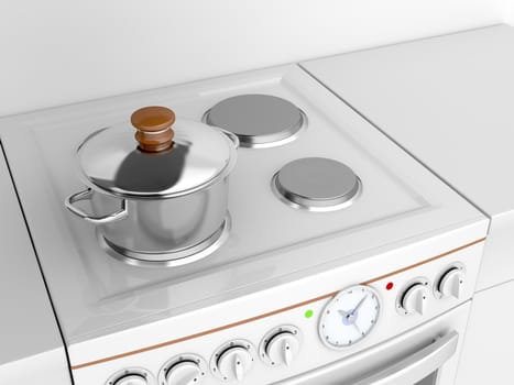 Cooking pot on a stove