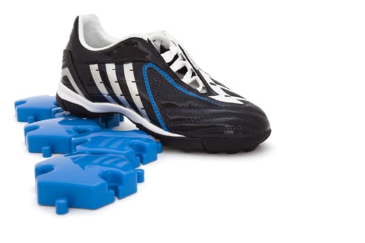 Man's sports footwear on a white background