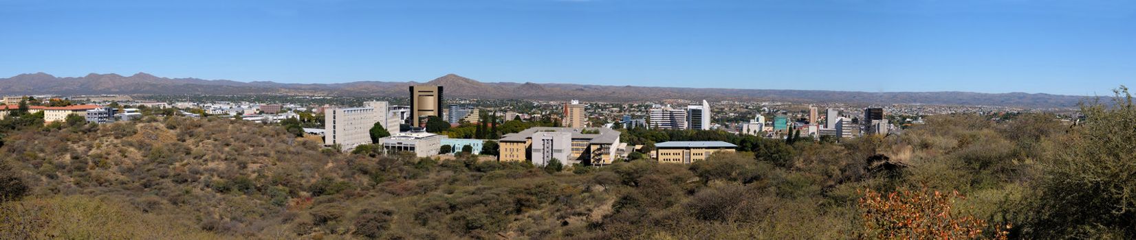 Panorama of Windhoek in Namibia made from four photos