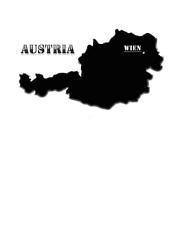 Black silhouette of the map of Austria