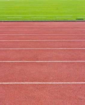 a running track and field.