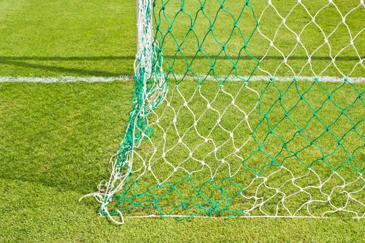 The football field (soccer) with a mesh football field