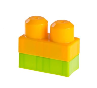 Plastic building blocks on a background