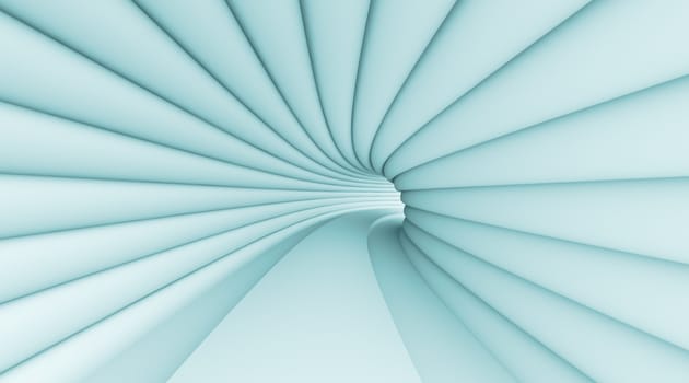 3d Illustration of Blue Abstract Tunnel Background