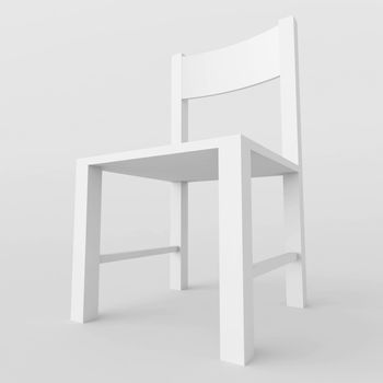 3d Illustration of White Chair in Empty Room