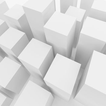 3d Illustration of White Abstract Geometric Background