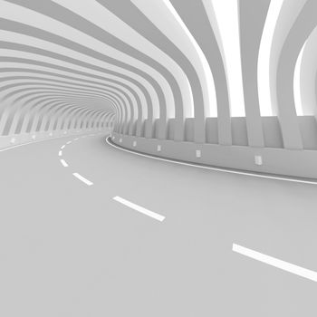 3d Illustration of White Abstract Highway Bridge
