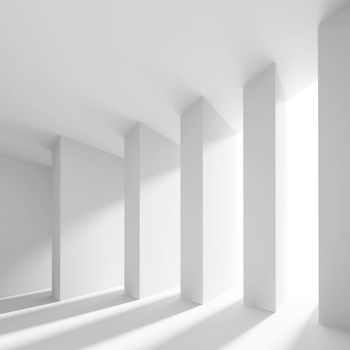 3d Illustration of White Abstract Architecture Background