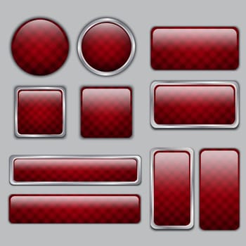 Glossy Red checkered web buttons