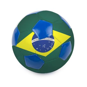 soccer ball with brazil flag on white