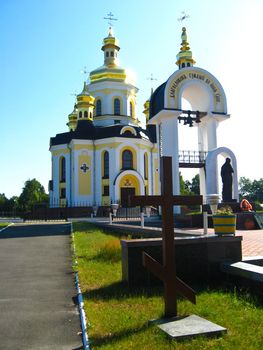 Beautiful church on a background of the blue sky