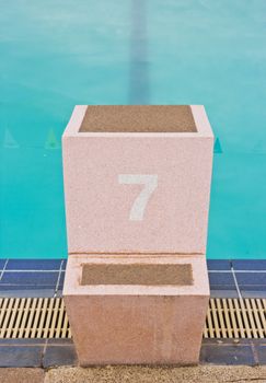 starting block and empty pool