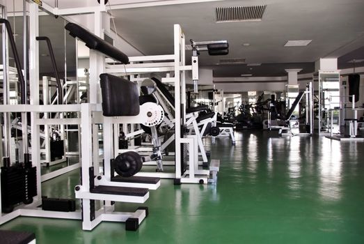 modern gym interior with various equipment inside
