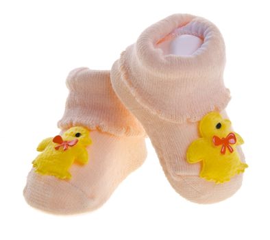 baby socks on a background