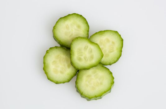 Cucumber close-up on a white background