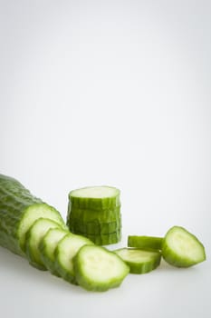 Cucumber close-up on a white background