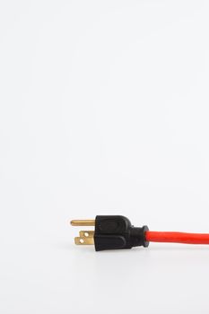 Electric plug on a white background close-up