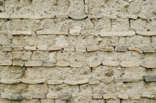 Detail of an old clay wall in Japan, background structure