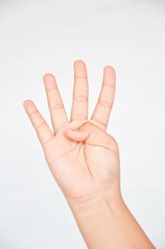 four finger from children hand