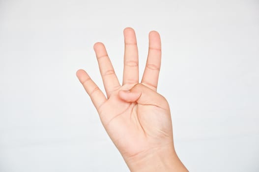 four finger from children hand