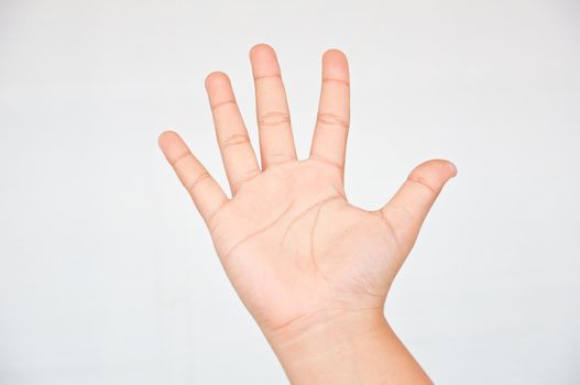 five finger from children hand