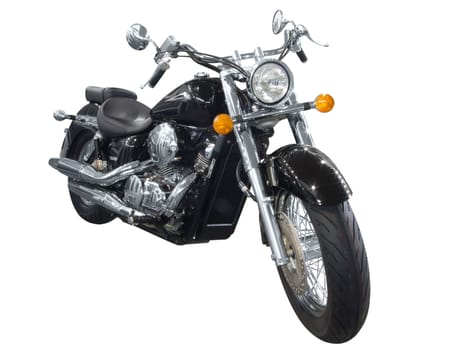 Black motorcycle isolated on white