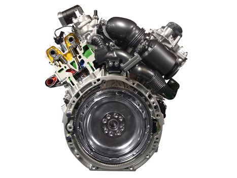 Car engine isolated on white