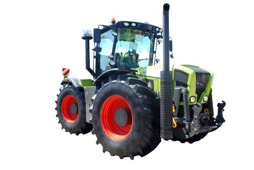 Big strong tractor isolated on white