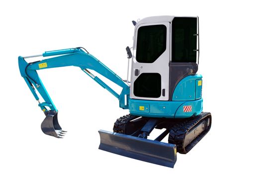 Earth moving machine isolated on white
