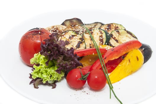 Grilled vegetables in a restaurant