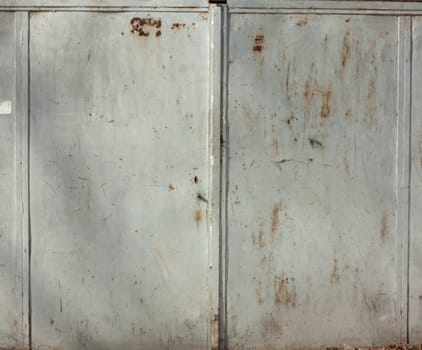old steel gate of garage 