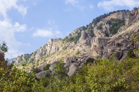 Mountain Crimea in Ukraine tops of the mountains against the sky