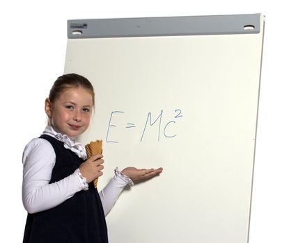 Schoolgirl with ice cream