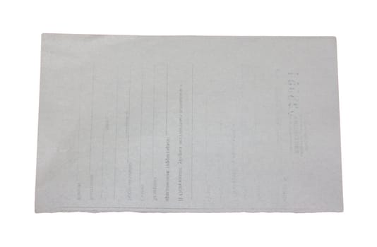 An isolated old grunge paper on a white background 