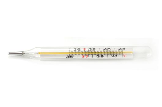 Thermometer on the white background 