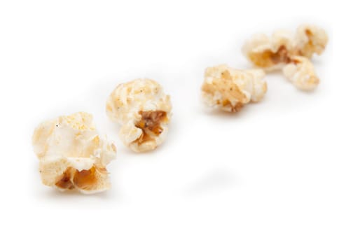 delicious fresh popcorn on white